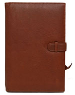 British tan leather Forever journal front cover