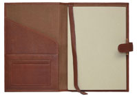 British tan leather journal with casebound insert