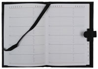 black leather journal with step tabbed casebound address book insert