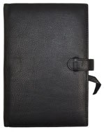 front cover of black leather Forever journal