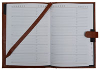 camel leather journal with tabbed casebound address book insert