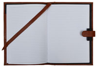 casebound ruled journal in camel leather cover