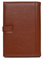 back cover of camel leather refillable journal