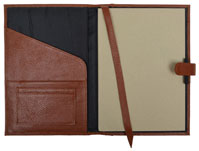 camel colored leather journal with casebound insert