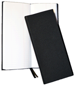 black canvas pocket tally book