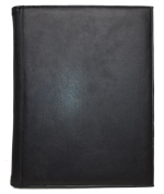 black textured faux leather letter size pad holder