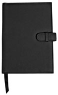 black full-grain leather journal cover