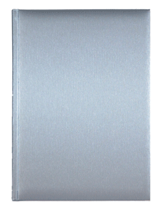 padded hardcover journal with a silky silver cover