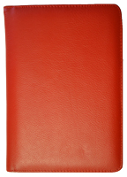 classic red leather journal front cover