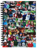 Full color design glued onto hardbound journal cover