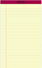 Custom legal pad with tape binding imprint