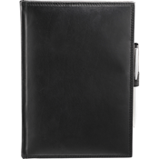 black leather journal with double perimeter stitching