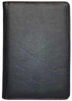 black faux leather classic padfolio cover