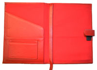 forever red leather journal inside view