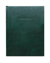 large green bonded leather journal