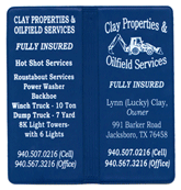 Large blue custom tally book cover