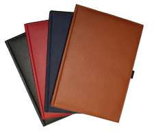 black red navy terracotta faux leather hardcover journals