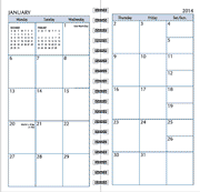 monthly 3 1/4 x 6 calendars 2015 year