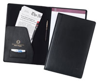 black bonded leather legal size pad holder
