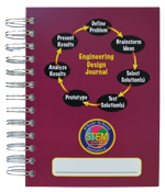 red custom journals with logo with graph paper for engineering design