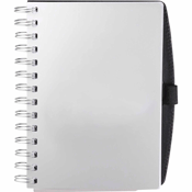wirebound journal with shiny metallic finish