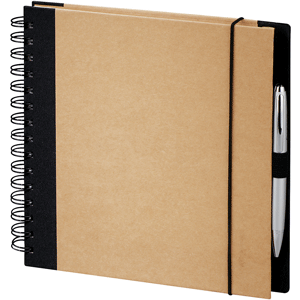 square recycled cardboard journal with black trim