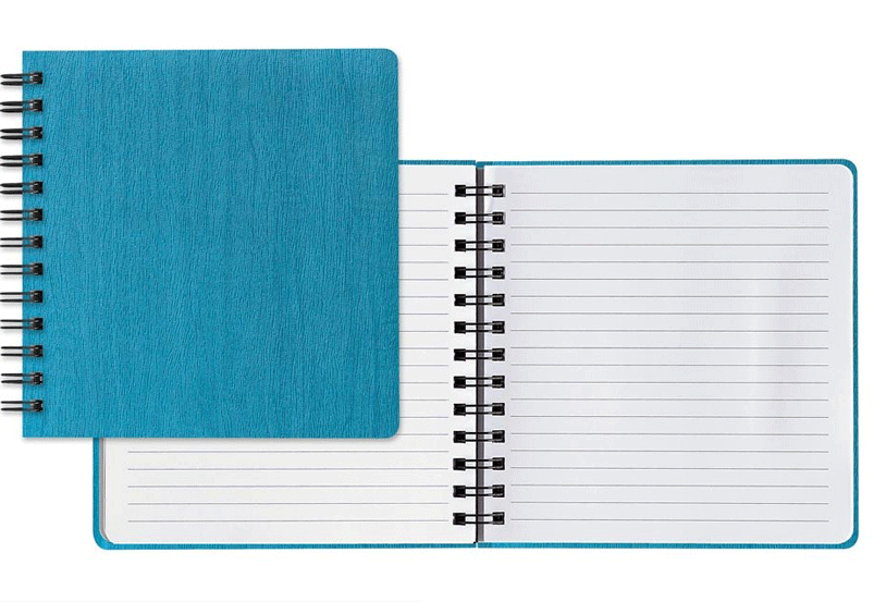 Wood Texture Square Twin Wire Notebook