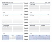 weekly calendars 3 1/8 x 5