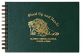 Custom wirebound green leatherette autograph books