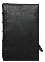 black leather hubbed spine journal