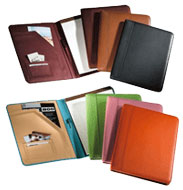leather padfolios in assorted colors